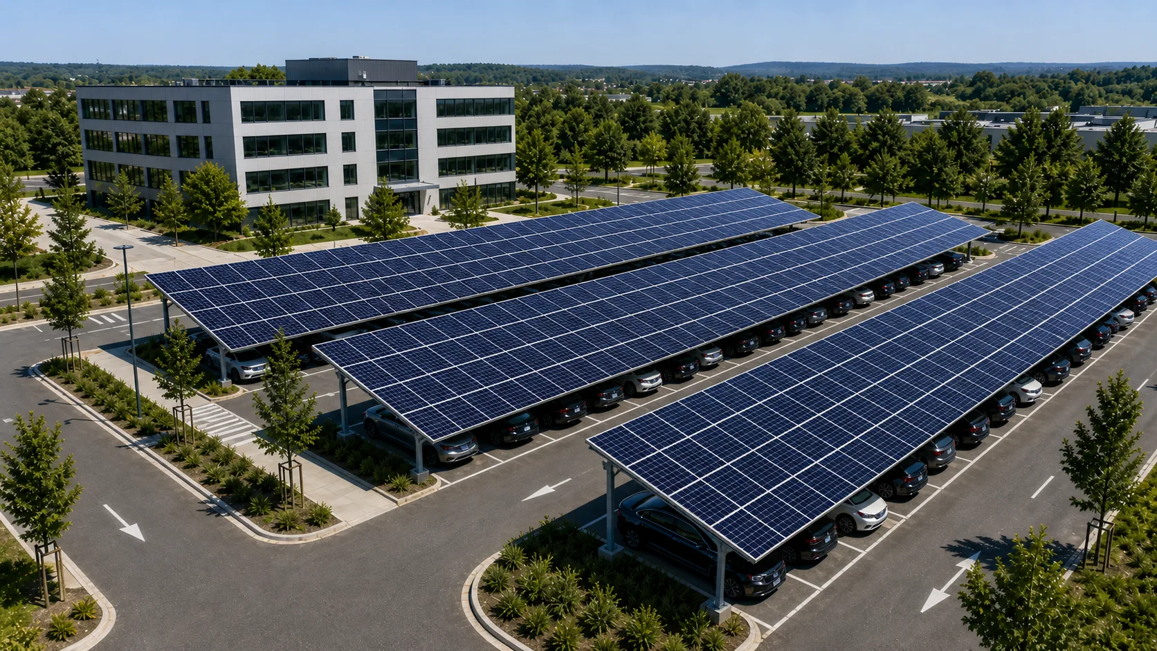 Ombrières photovoltaïques sur parking