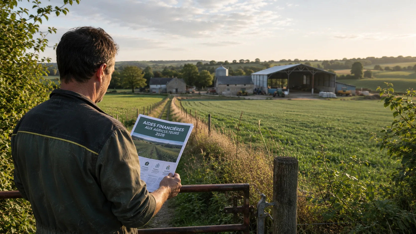 Exploitant agricole étudiant les solutions d'aides et de financement pour son exploitation