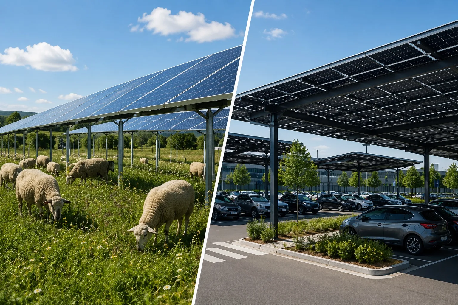 Agrivoltaïsme et ombrières photovoltaïques de parking