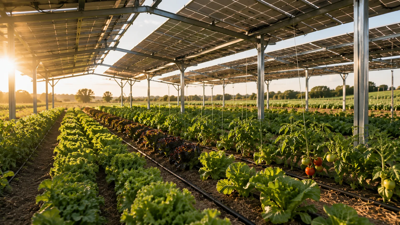 Projet agrivoltaïque aidant une exploitation agricole face à la sécheresse